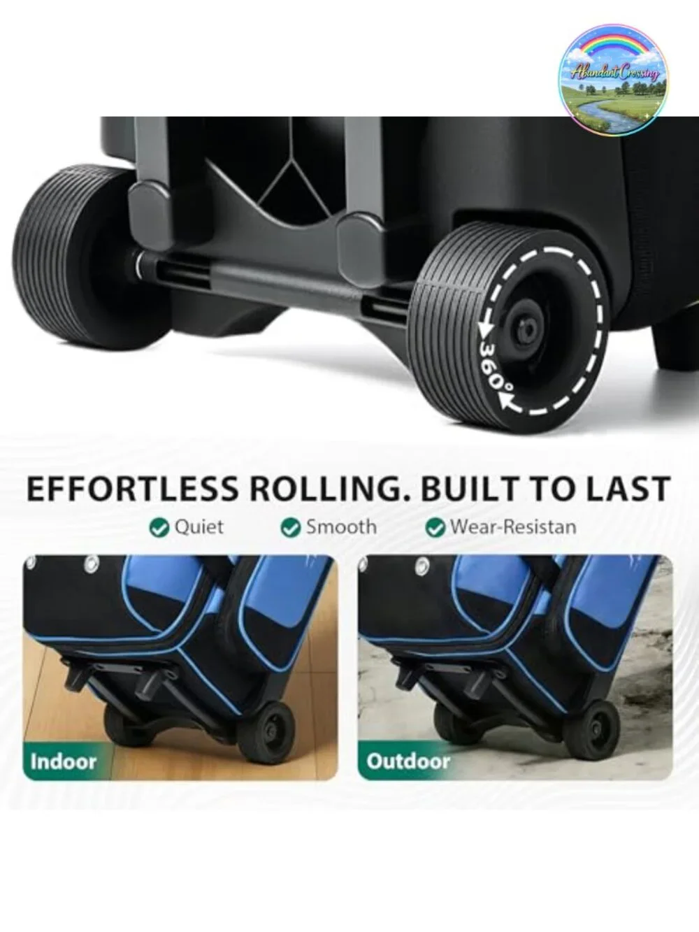 2-Ball Bowling Bag with Wheels, Retractable Handle, Separate Shoe Compartment,
